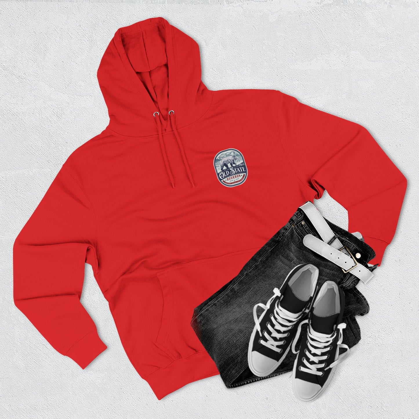 Old State Hoodie bear logo