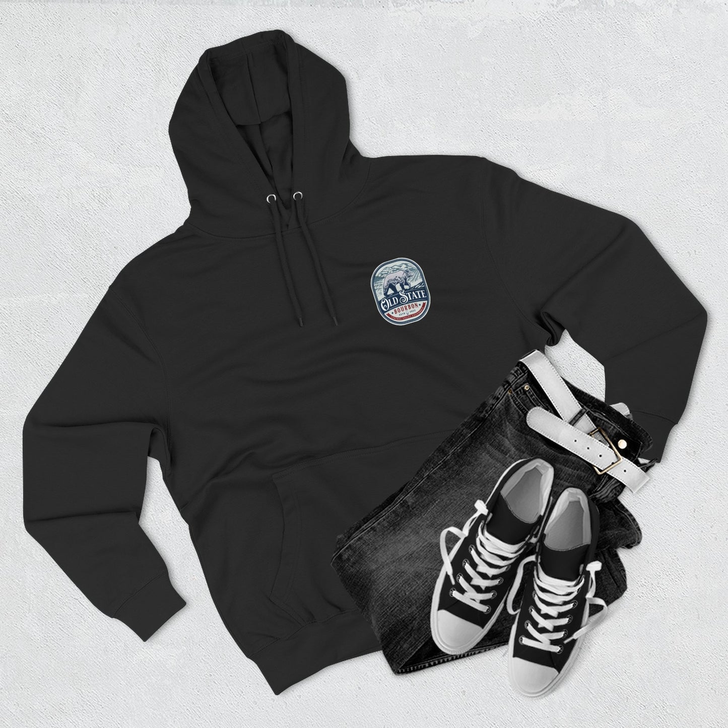 Old State Hoodie bear logo