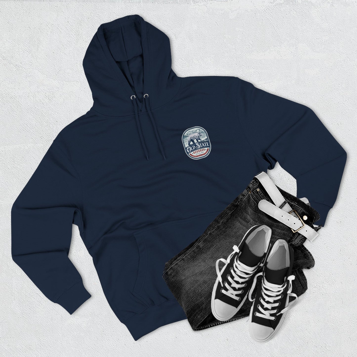 Old State Hoodie bear logo