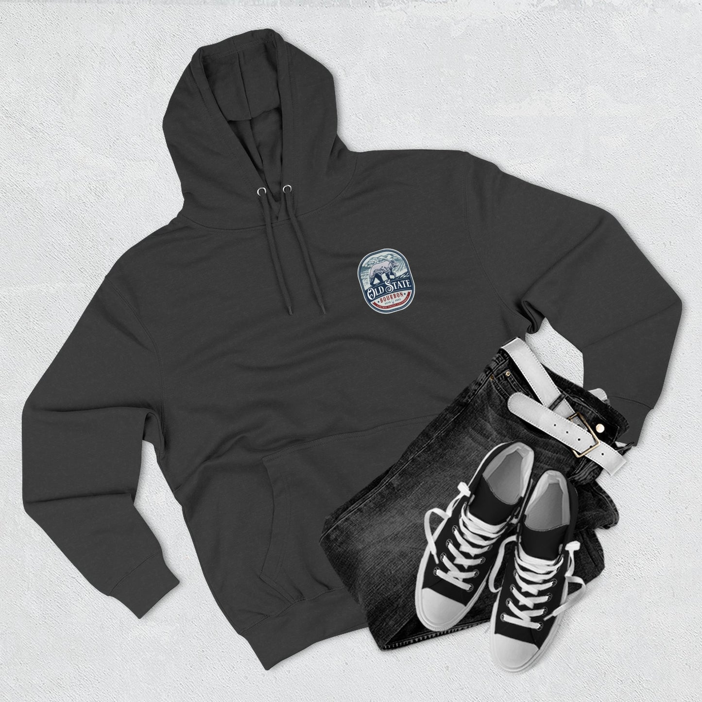 Old State Hoodie bear logo